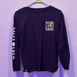 Boys size large black Salty Crew long sleeve tee. Very slightly worn.